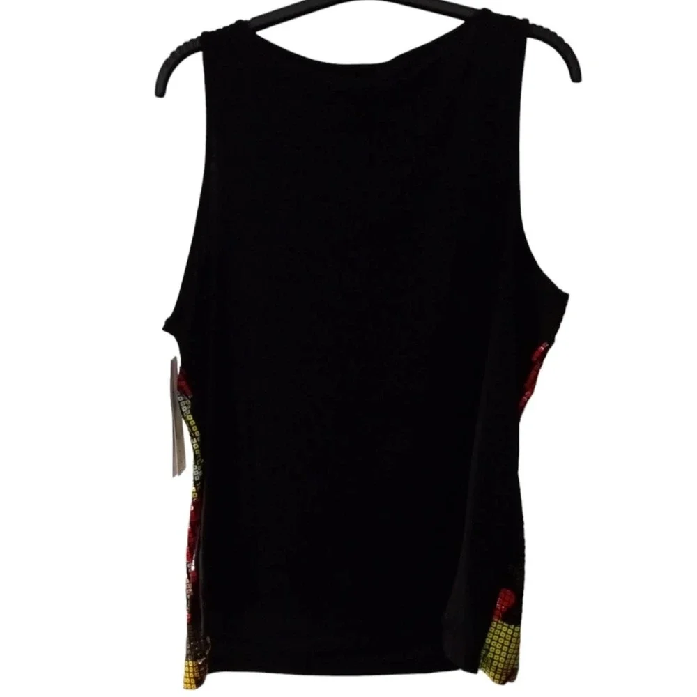 [B3] Peter Nygard Roses Mosaic Multicolor Sleeveless Top, Size XL - Picture 3 of 7